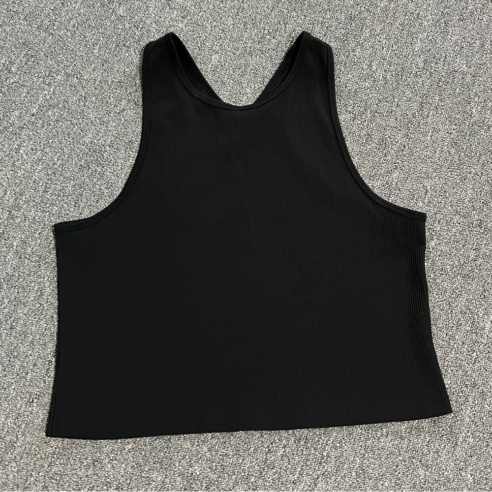 Athleta Black Ribbed Tank Top
